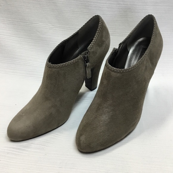 Neutral Suede Leather Booties by Tahari - Picture 2 of 7